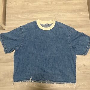 🔥SALE🔥 Zara Blue Denim Short Sleeve Tee